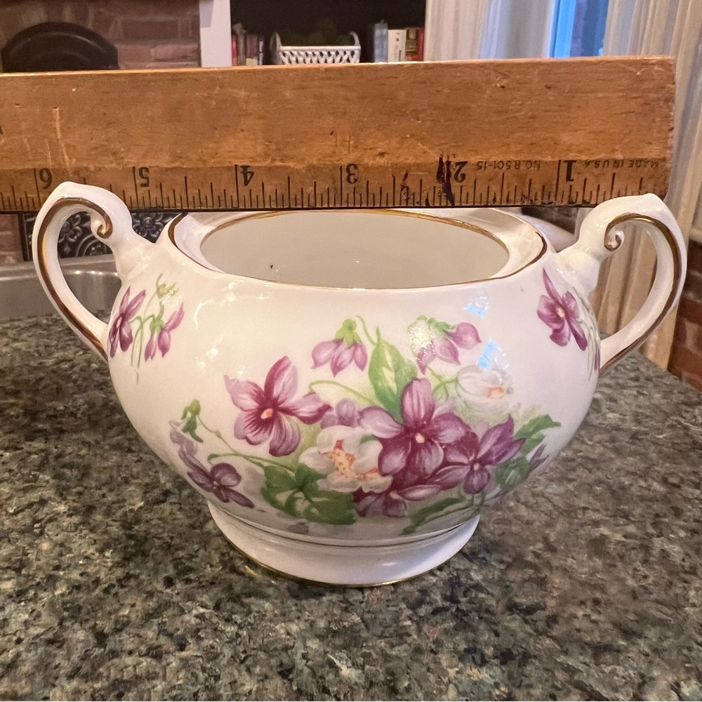 TUSCAN Vintage Violets Covered Sugar Bowl - Picture 14 of 14